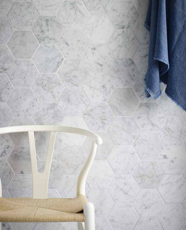 Mcintosh Dbr Builders Carrara Tumbled Marble Hexagon Carrara Tumbled Marble Hexagon
